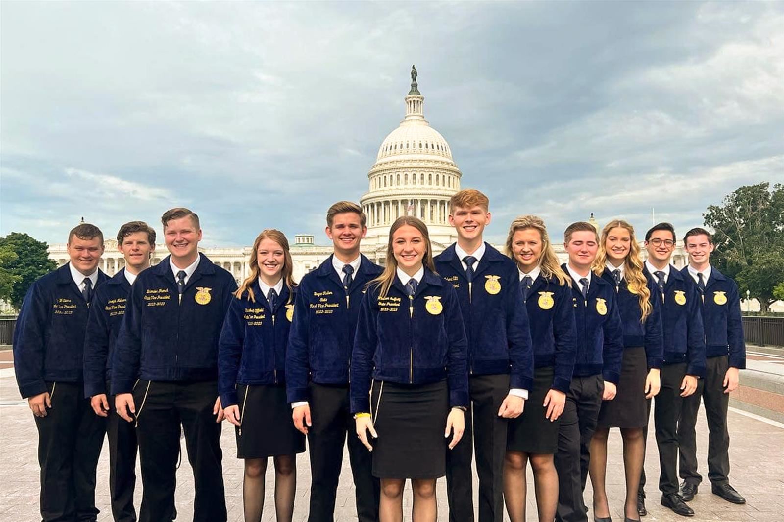 Among the early duties for the 12 state officers for the Texas FFA Association included traveling to Washington D.C.